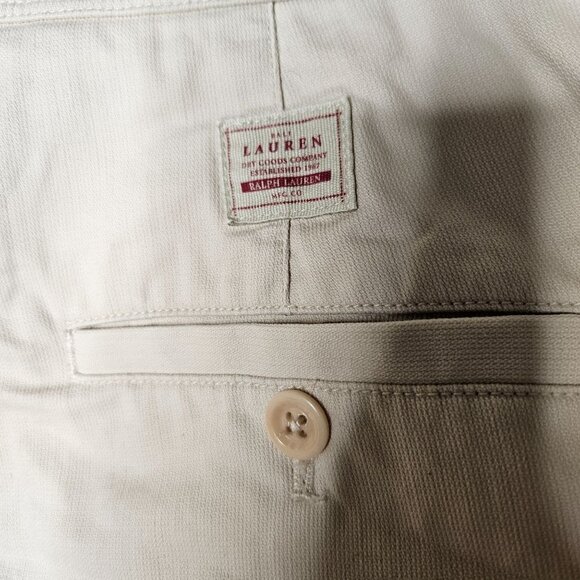 Bali Lauren Ralph Lauren Size 14 Beige Cotton Pant Trouser Adjustable Waist - Picture 6 of 12
